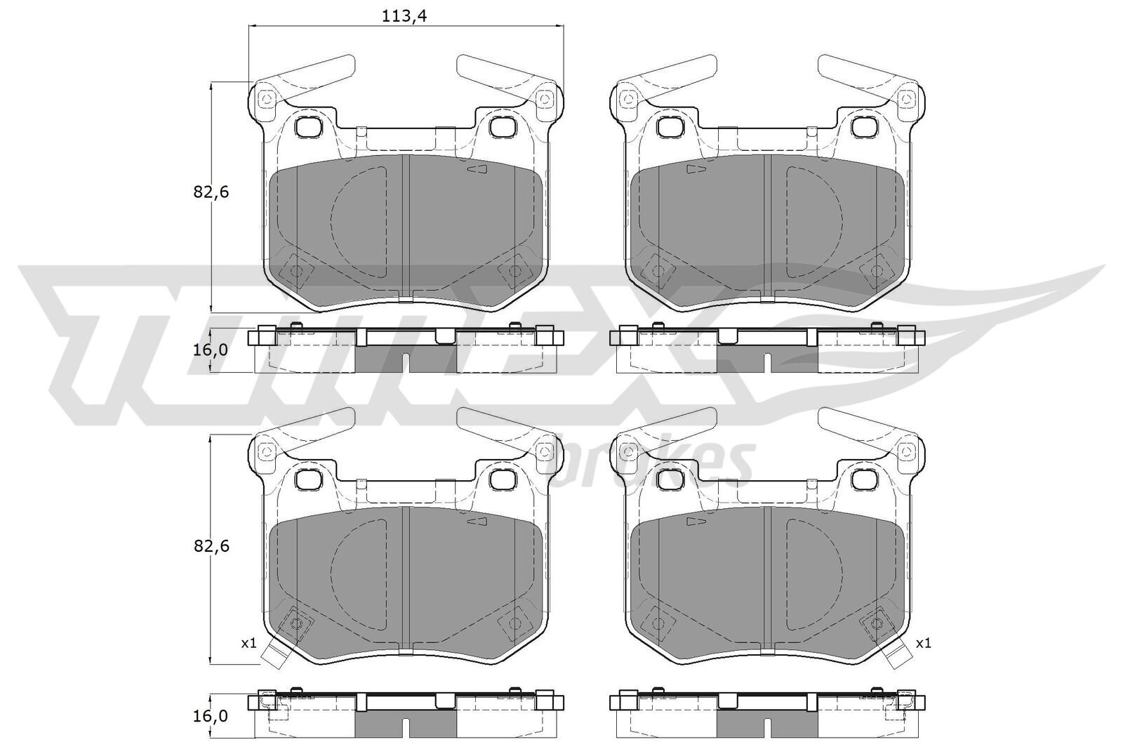 Bremsbelagsatz, Scheibenbremse TOMEX Brakes TX 60-14 Bild Bremsbelagsatz, Scheibenbremse TOMEX Brakes TX 60-14