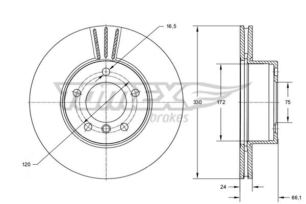 Bremsscheibe TOMEX Brakes TX 73-97