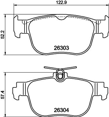 Bremsbelagsatz, Scheibenbremse HELLA PAGID 8DB 355 040-981