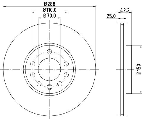 Bremsscheibe HELLA PAGID 8DD 355 104-681