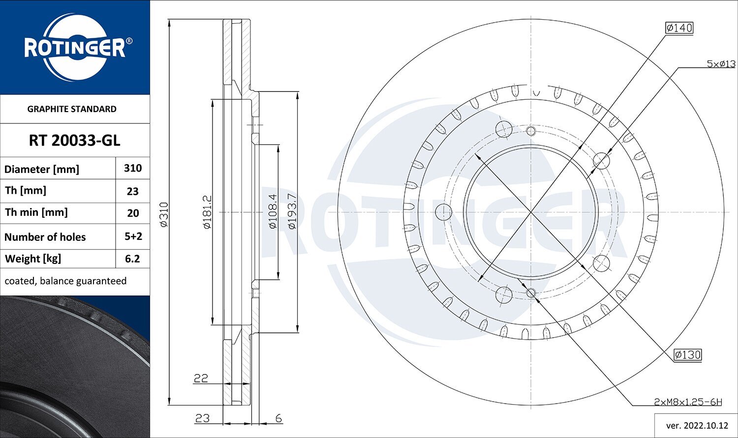 Bremsscheibe ROTINGER RT 20033-GL