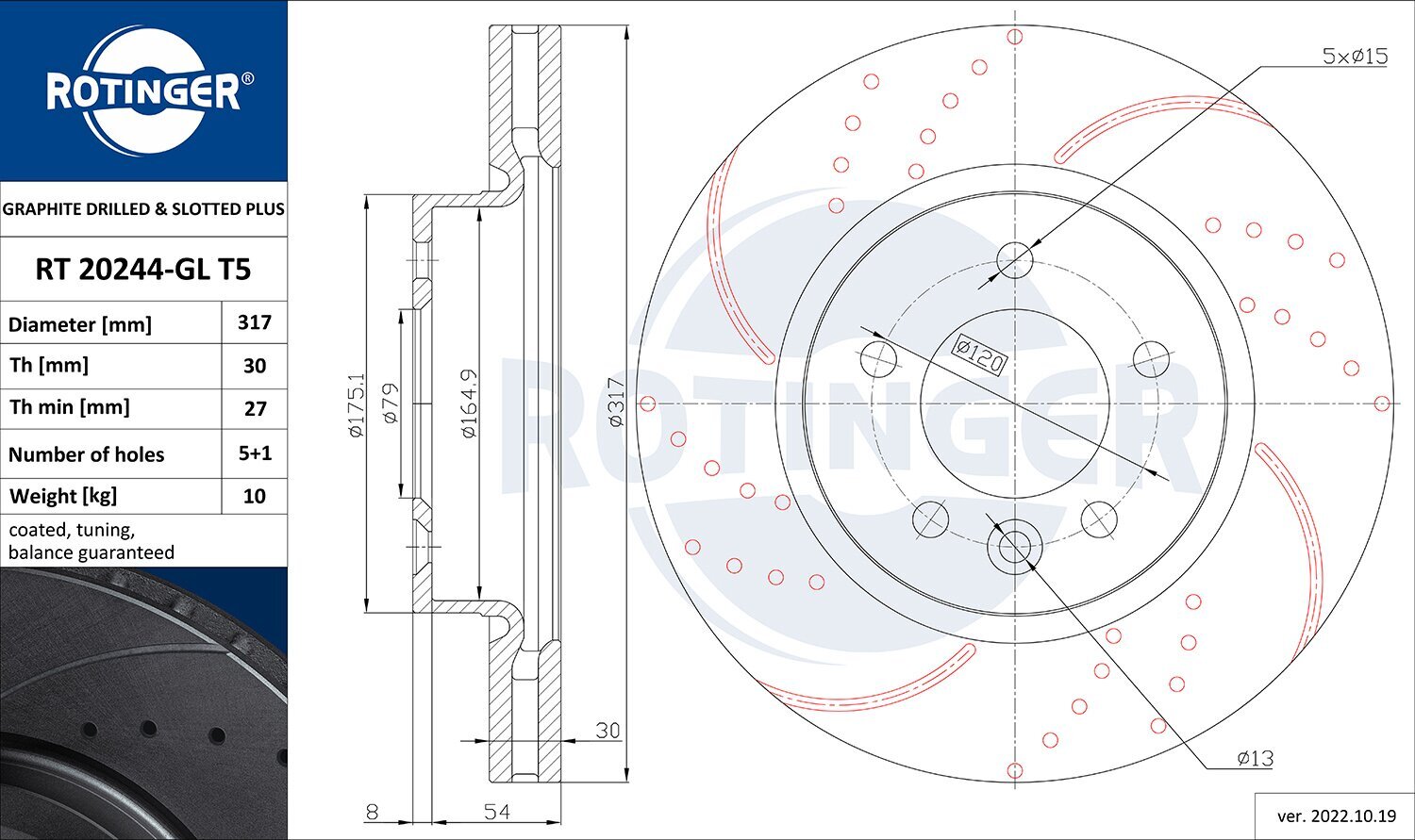 Bremsscheibe ROTINGER RT 20244-GL T5