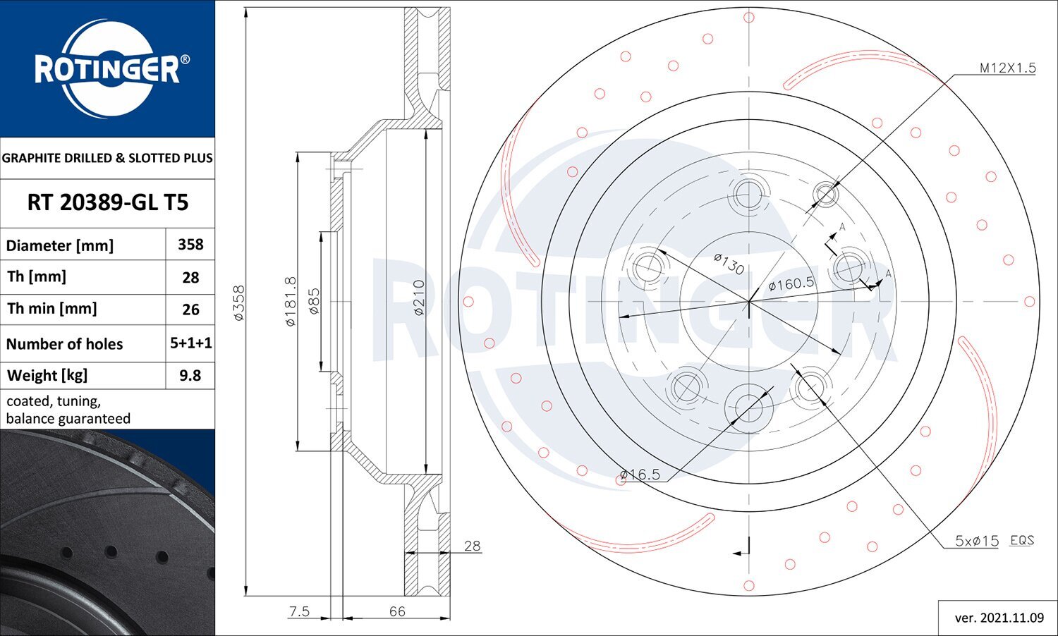 Bremsscheibe ROTINGER RT 20389-GL T5