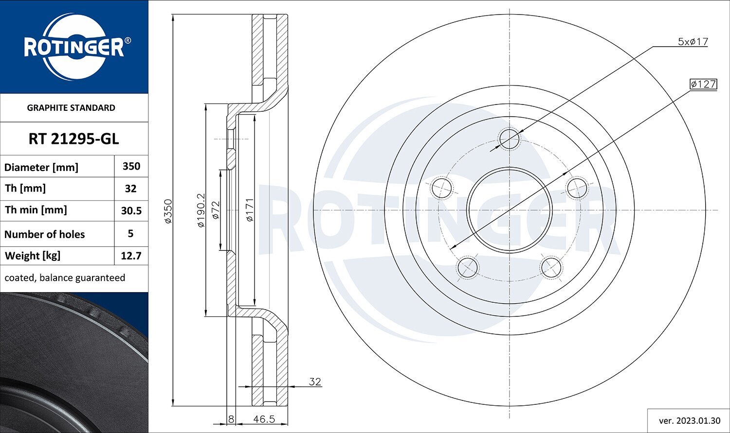 Bremsscheibe ROTINGER RT 21295-GL