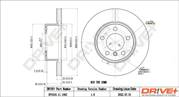 Bremsscheibe Dr!ve+ DP1010.11.1562