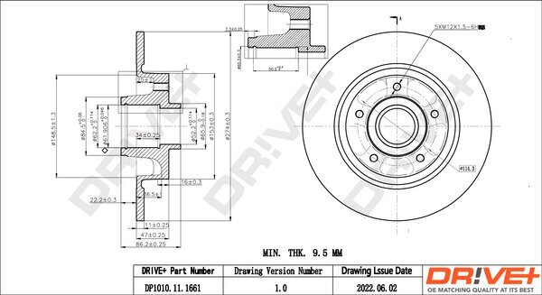 Bremsscheibe Dr!ve+ DP1010.11.1661