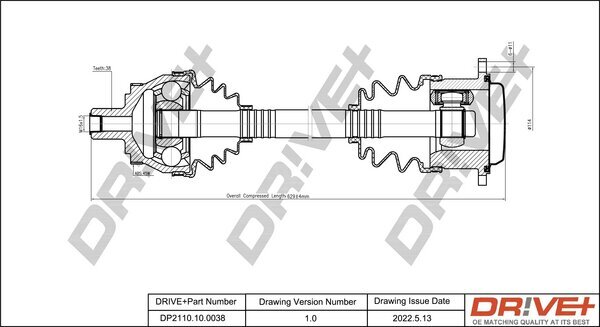 Antriebswelle Dr!ve+ DP2110.10.0038 Bild Antriebswelle Dr!ve+ DP2110.10.0038