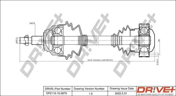 Antriebswelle Dr!ve+ DP2110.10.0870