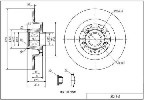 Bremsscheibe HART 252 943