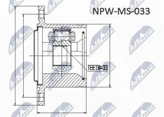 Gelenksatz, Antriebswelle NTY NPW-MS-054