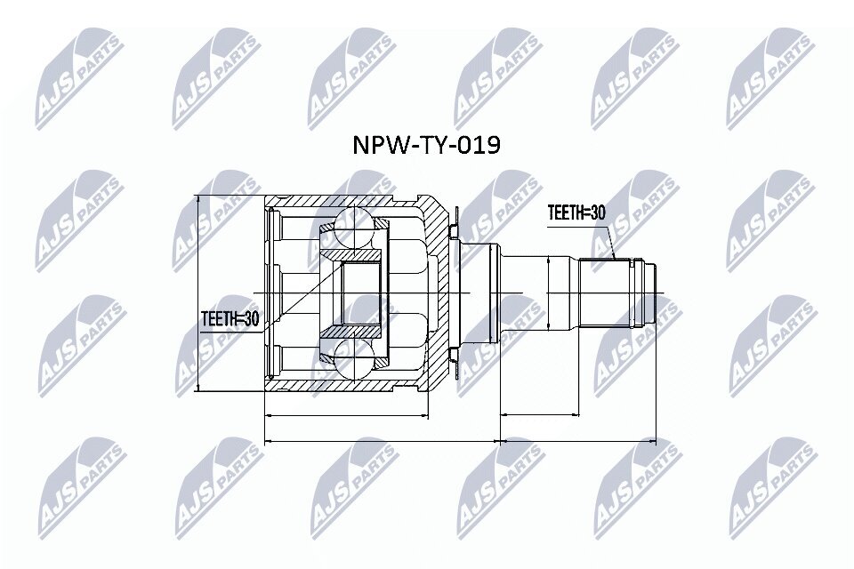 Gelenksatz, Antriebswelle NTY NPW-TY-019 Bild Gelenksatz, Antriebswelle NTY NPW-TY-019